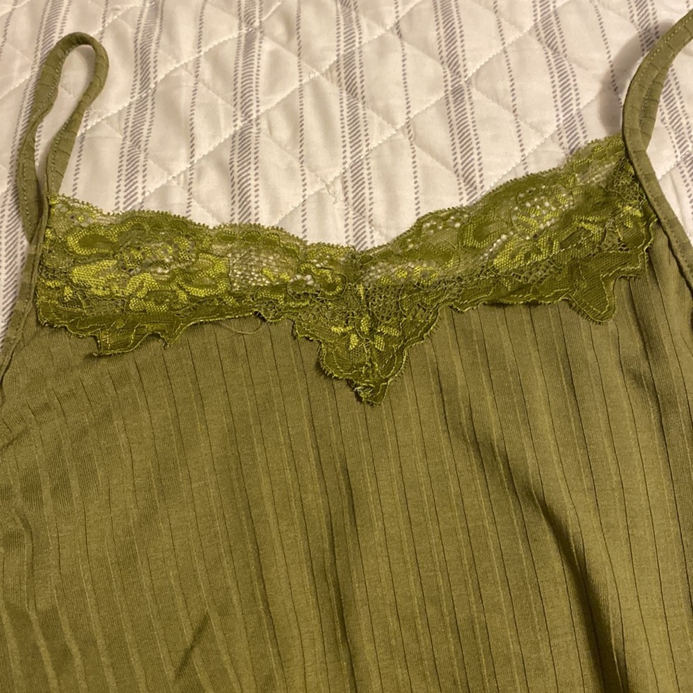 Green lace tank